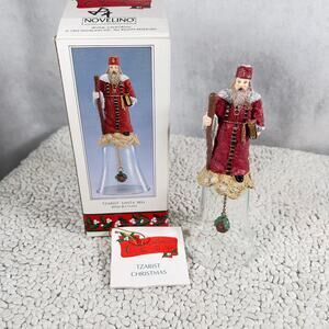Novelino Christmas Through The Ages Glass Bell Resin Topper 1992 Tzarist Santa